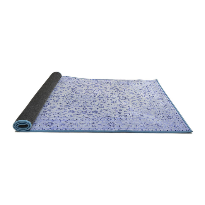 Sideview of Medallion Blue Traditional Rug, tr4830blu