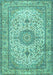 Medallion Turquoise Traditional Rug, tr4831turq