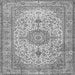 Serging Thickness of Medallion Gray Traditional Rug, tr4831gry