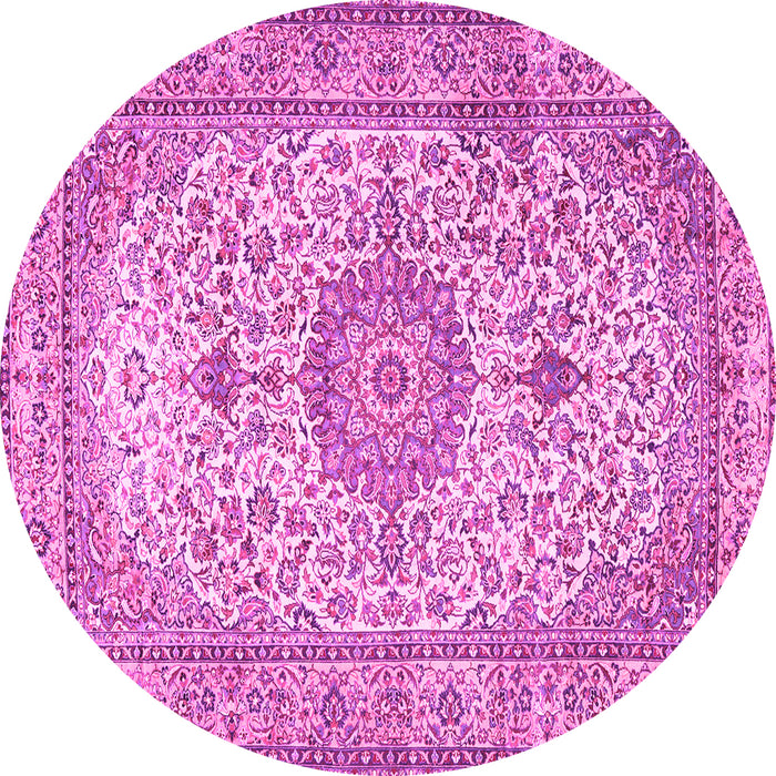 Round Medallion Pink Traditional Rug, tr4831pnk