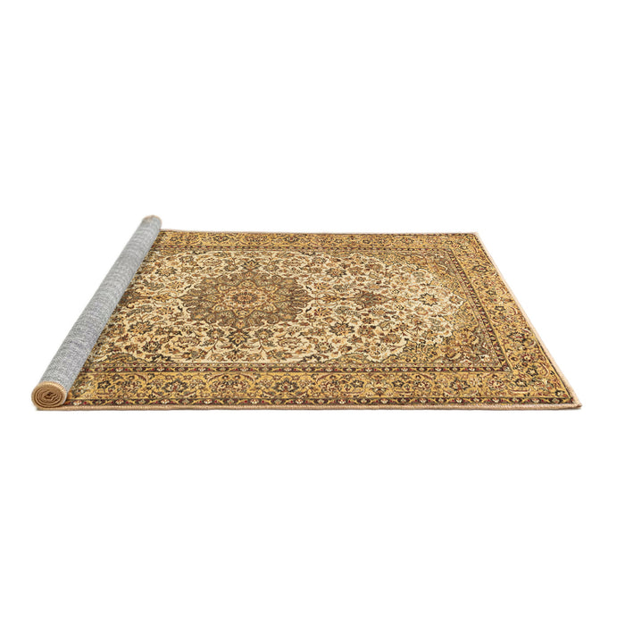 Sideview of Machine Washable Medallion Brown Traditional Rug, wshtr4831brn