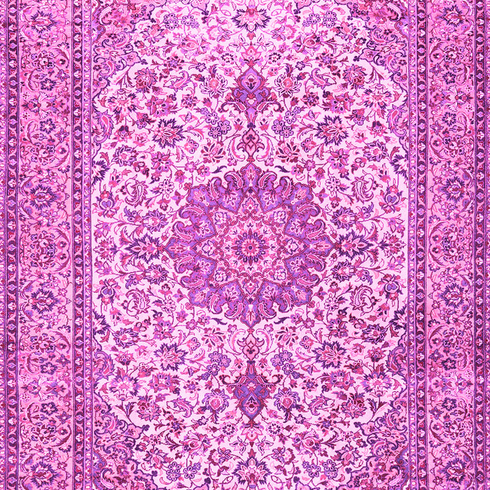 Machine Washable Medallion Pink Traditional Rug, wshtr4831pnk