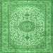 Square Medallion Emerald Green Traditional Rug, tr4831emgrn