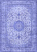 Machine Washable Medallion Blue Traditional Rug, wshtr4831blu