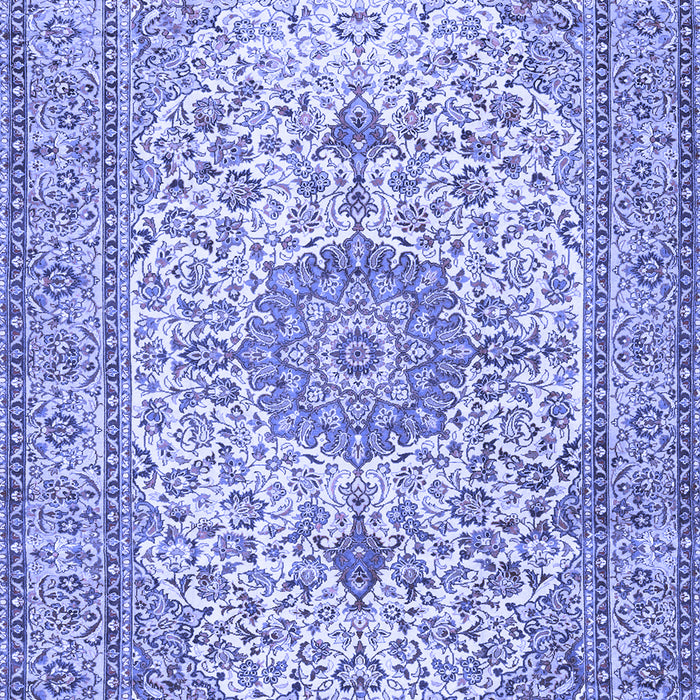 Machine Washable Medallion Blue Traditional Rug, wshtr4831blu