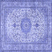 Square Medallion Blue Traditional Rug, tr4831blu