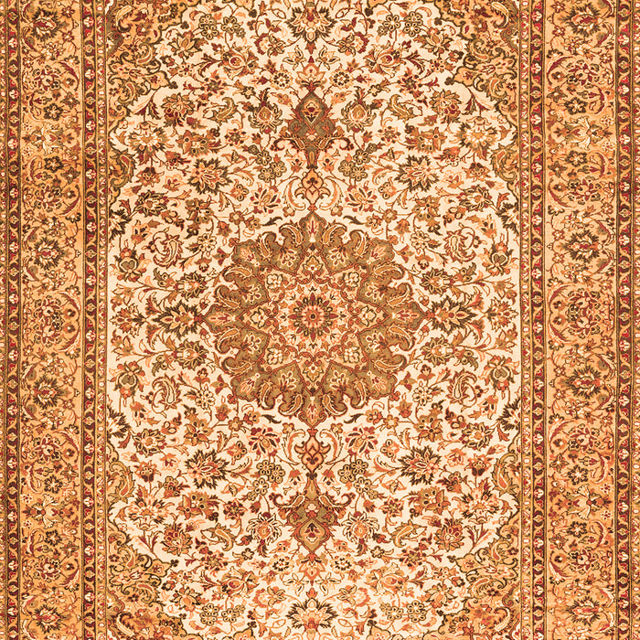 Serging Thickness of Machine Washable Medallion Orange Traditional Area Rugs, wshtr4831org