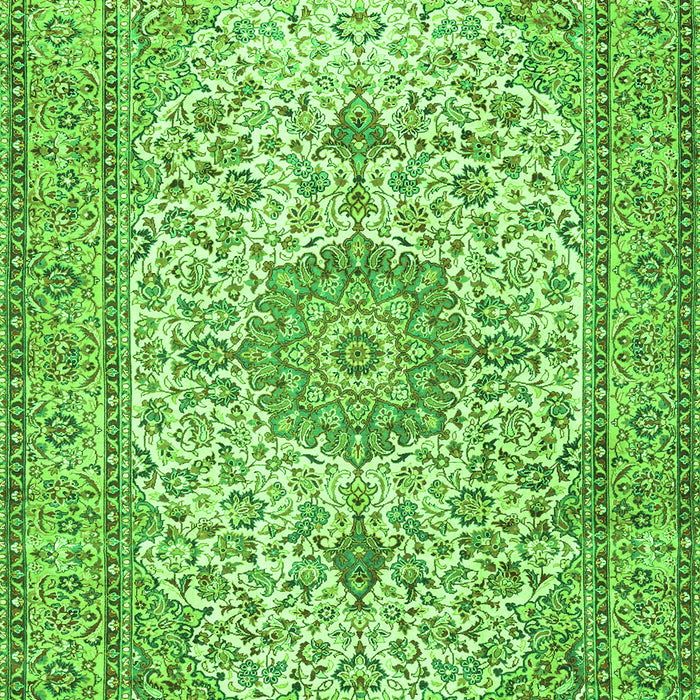Serging Thickness of Machine Washable Medallion Green Traditional Area Rugs, wshtr4831grn