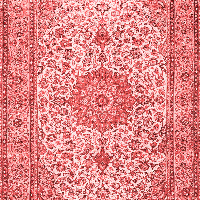 Machine Washable Medallion Red Traditional Rug, wshtr4831red