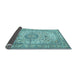 Sideview of Medallion Light Blue Traditional Rug, tr4831lblu