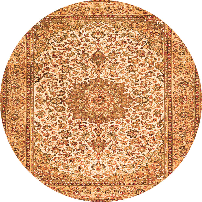 Square Medallion Orange Traditional Rug, tr4831org
