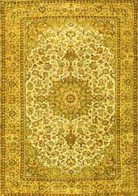 Medallion Yellow Traditional Rug, tr4831yw