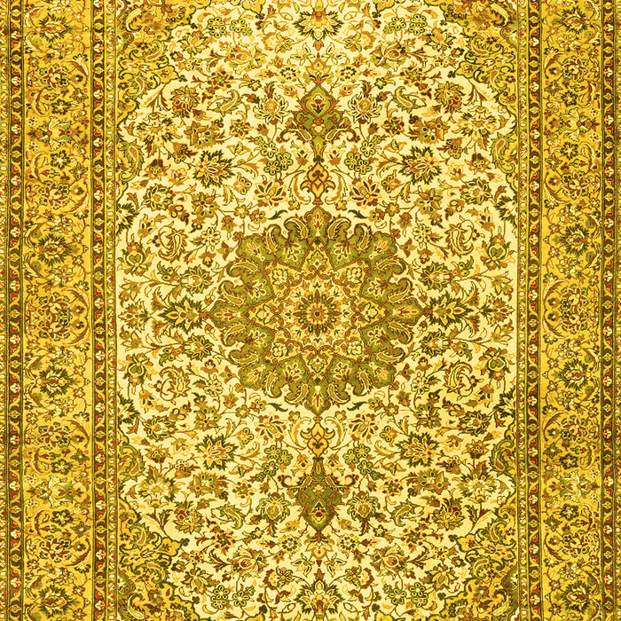 Medallion Yellow Traditional Rug, tr4831yw