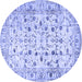 Round Persian Blue Traditional Rug, tr4832blu