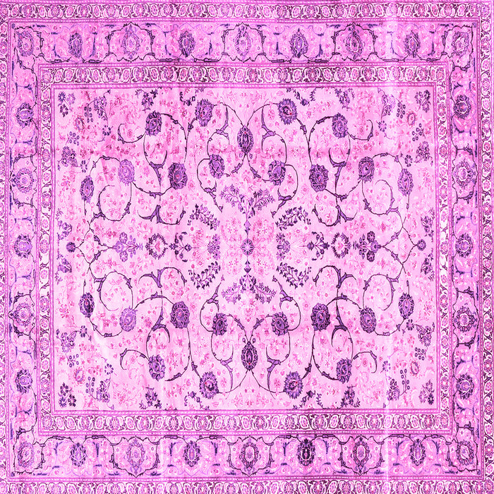 Square Machine Washable Persian Pink Traditional Rug, wshtr4832pnk