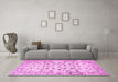 Machine Washable Persian Pink Traditional Rug in a Living Room, wshtr4832pnk