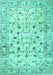 Machine Washable Persian Turquoise Traditional Area Rugs, wshtr4832turq