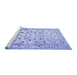 Sideview of Machine Washable Persian Blue Traditional Rug, wshtr4832blu