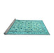 Sideview of Machine Washable Persian Light Blue Traditional Rug, wshtr4832lblu