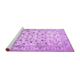 Sideview of Machine Washable Persian Purple Traditional Area Rugs, wshtr4832pur