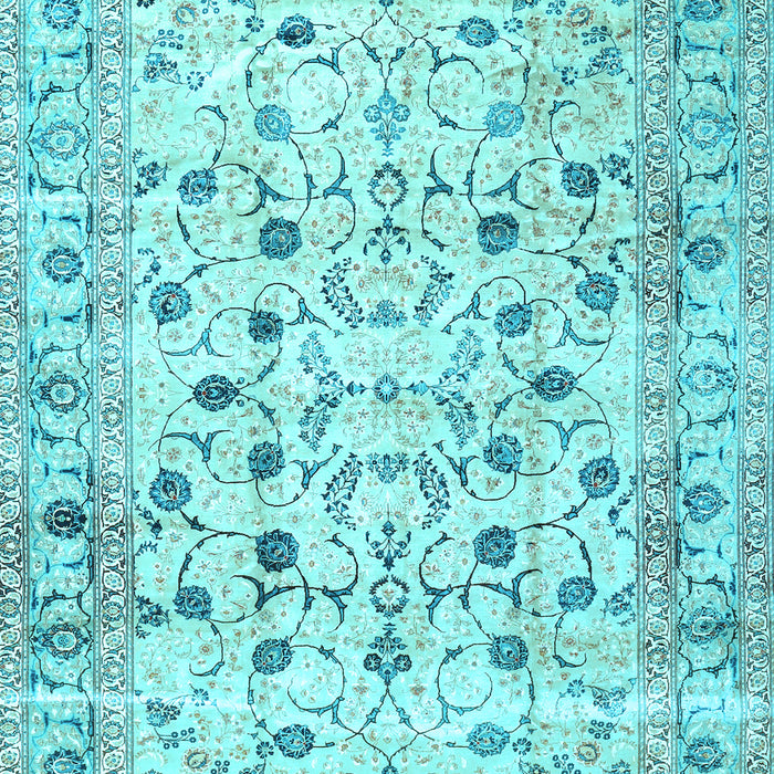 Machine Washable Persian Light Blue Traditional Rug, wshtr4832lblu