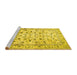 Sideview of Machine Washable Persian Yellow Traditional Rug, wshtr4832yw