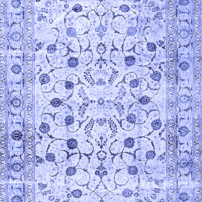 Machine Washable Persian Blue Traditional Rug, wshtr4832blu