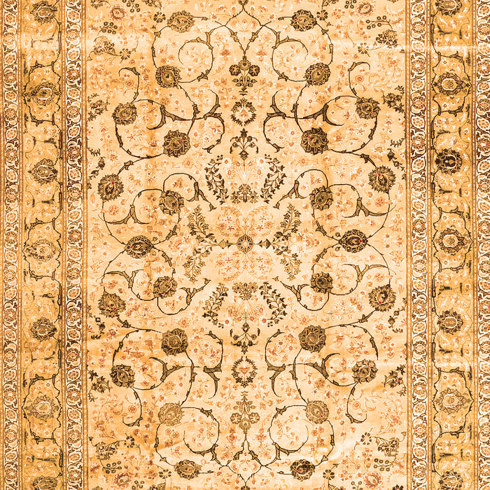 Serging Thickness of Machine Washable Persian Orange Traditional Area Rugs, wshtr4832org