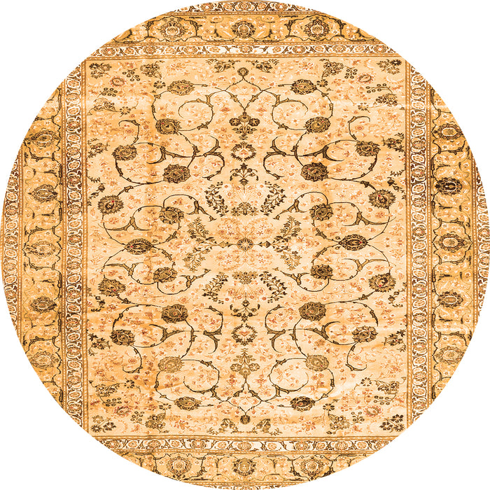 Machine Washable Persian Orange Traditional Area Rugs, wshtr4832org