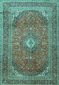 Medallion Turquoise Traditional Rug, tr4833turq