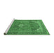 Sideview of Machine Washable Medallion Emerald Green Traditional Area Rugs, wshtr4833emgrn