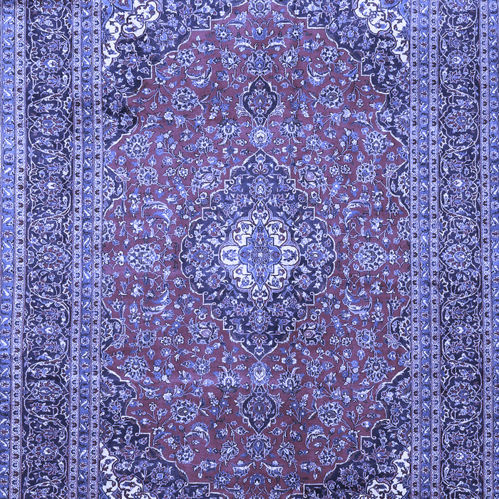 Machine Washable Medallion Blue Traditional Rug, wshtr4833blu