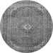 Square Medallion Gray Traditional Rug, tr4833gry