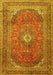 Medallion Yellow Traditional Rug, tr4833yw