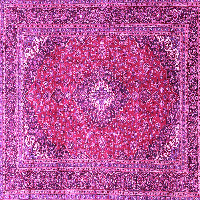 Square Machine Washable Medallion Pink Traditional Rug, wshtr4833pnk