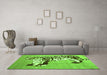 Machine Washable Persian Green Traditional Area Rugs in a Living Room,, wshtr4834grn