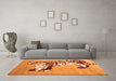 Machine Washable Persian Orange Traditional Area Rugs in a Living Room, wshtr4834org