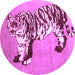 Round Persian Purple Traditional Rug, tr4834pur