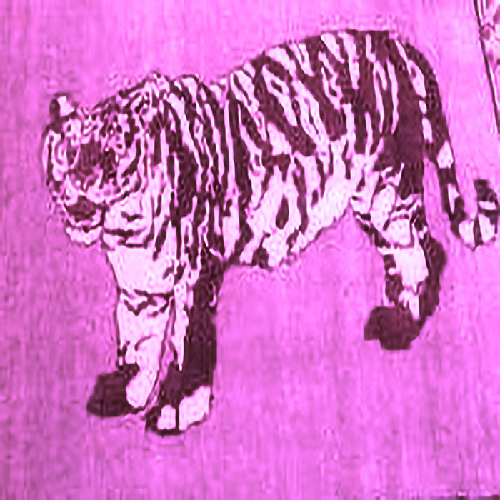 Square Machine Washable Persian Purple Traditional Area Rugs, wshtr4834pur