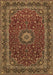 Machine Washable Medallion Brown Traditional Rug, wshtr483brn