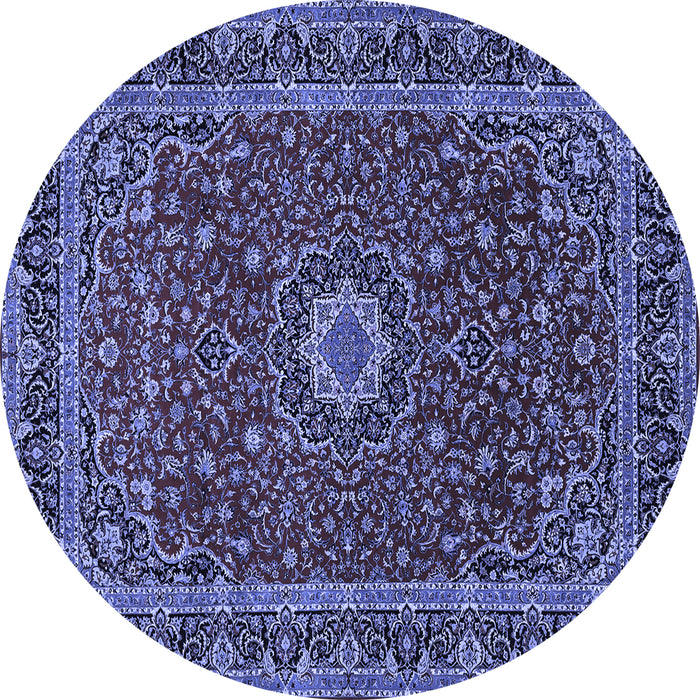 Round Medallion Blue Traditional Rug, tr483blu