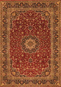 Medallion Orange Traditional Rug, tr483org