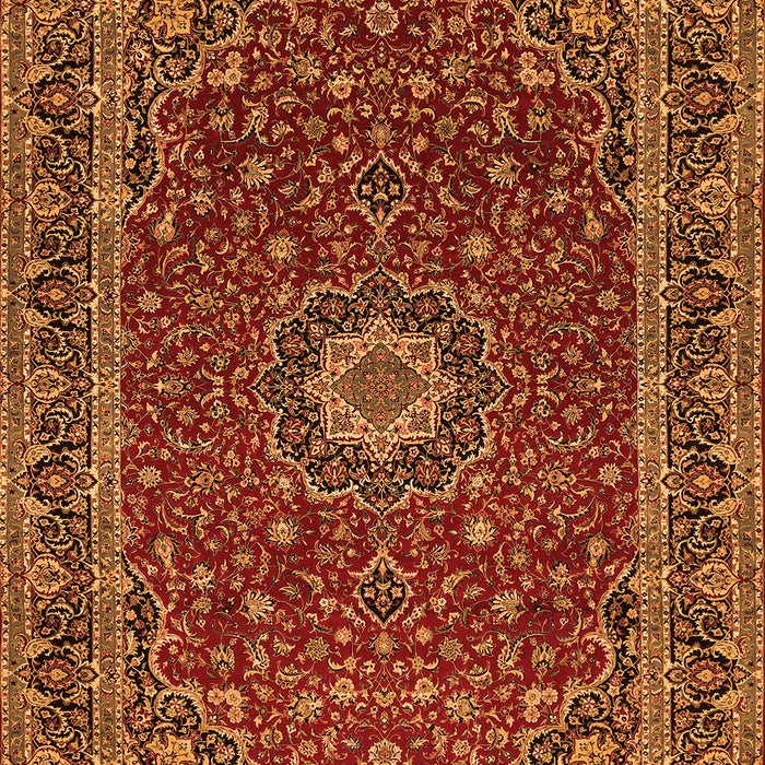 Medallion Orange Traditional Rug, tr483org