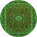 Machine Washable Medallion Green Traditional Area Rugs, wshtr483grn