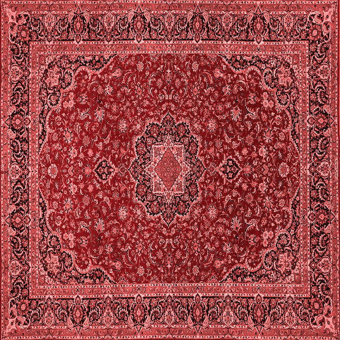 Machine Washable Medallion Red Traditional Rug, wshtr483red