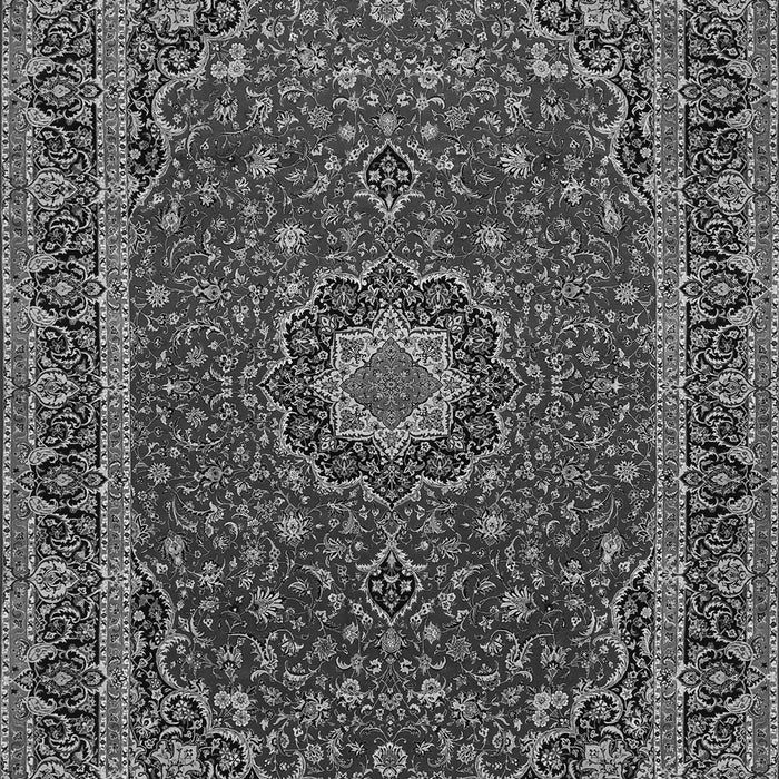 Serging Thickness of Machine Washable Medallion Gray Traditional Rug, wshtr483gry