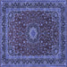 Square Medallion Blue Traditional Rug, tr483blu