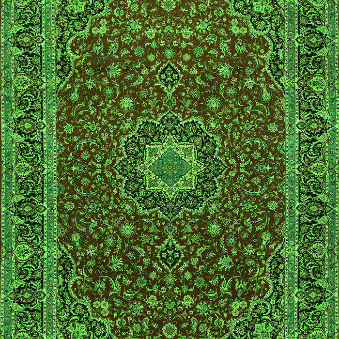 Medallion Green Traditional Rug, tr483grn