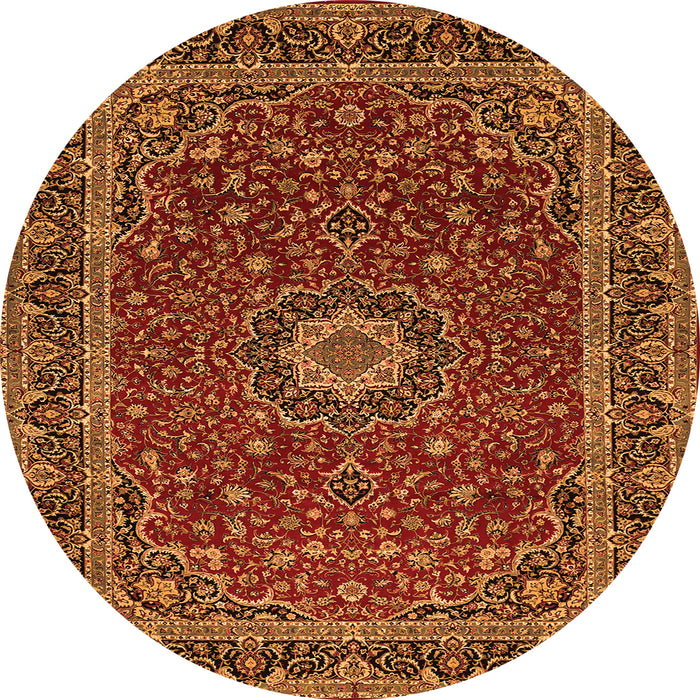 Square Medallion Orange Traditional Rug, tr483org
