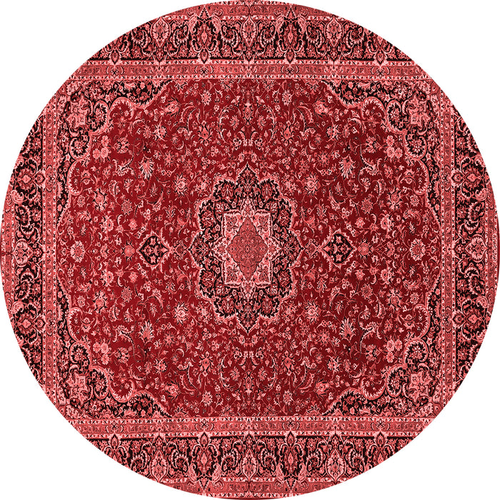 Machine Washable Medallion Red Traditional Rug, wshtr483red